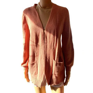 Marled Casual Cozy Button Front Cardigan Women Size Medium Pockets
